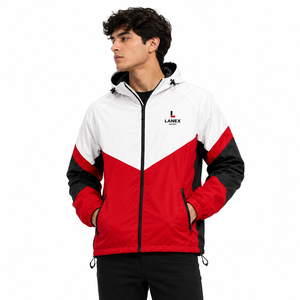<b>Men's</b> Waterproof Hooded Windbreaker <b>Jacket</b> – Lightweight Color Block Windproof Outdoor Running Hiking Rain <b>Jacket</b> Custom Logo - Product Image 1
