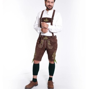Shorts en daim pour hommes, style bavarois, motif uni, costume allemand, conception de logo personnalisé, vente en gros de shorts Lederhosen - Product Image 2