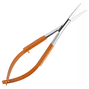 Ciseaux chirurgicaux à double action en acier inoxydable antidérapants à lame courbée Spring Scissor - Product Image 5