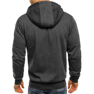 Sweat-shirt à capuche zippé noir personnalisé pour homme, veste décontractée à capuche avec poches zippées, automne-hiver et tenue décontractée - Product Image 3