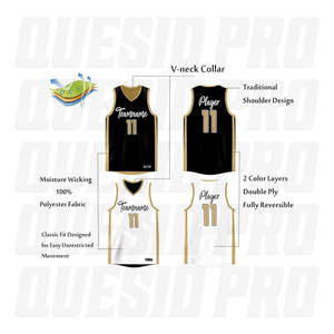 Maillot de basketball personnalisé pas cher, sublimation, entraînement, OEM/ODM, nom et numéro brodés, séchage rapide, maille respirante, vêtements de sport de basketball - Product Image 6