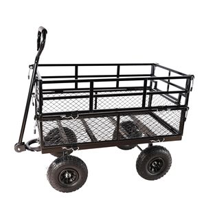 Carrello da Giardino Nero a Doppia Recinzione per Facile Trasporto di Legna da Ardere - Product Image 3