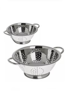Durable Stainless Steel <b>Colander</b> With Handles For Vegetable Cleaning Rice Washing And Noodle Draining Convenience - Product Image 5