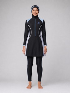 Ensemble de maillot de bain islamique modeste pour femmes, burkini à manches longues, tenue de natation couvrante, ensemble de bikini modeste - Product Image 1