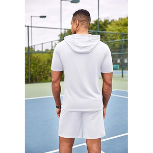 Men’s Grey Hoodie and Shorts <b>Set</b> Relaxed Fit Lightweight Breathable Summer Outfit Stylish Casual Streetwear Clothing - Product Image 4