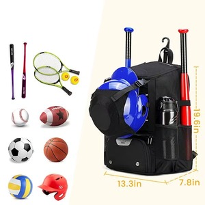 Mochila Deportiva ERID SPORTS para Béisbol y Sóftbol, Bolsa para Equipo con Compartimento para Zapatos, Soporte para Casco, Gancho para Valla, Modelo ES-MVJ-00856, Venta al Por Mayor - Product Image 4