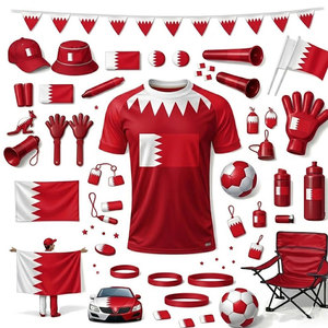 Kit promocional personalizado para aficionados al fútbol con camiseta, gorra, bufanda y bandera con diseño de balón de fútbol para la promoción de marcas deportivas y la participación de los aficionados. - Product Image 1