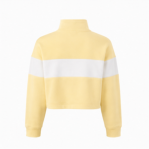 Sudadera Corta Moderna para Mujer Golden Wheat, Personalizable, de Dos Tonos, de Algodón Orgánico - Product Image 6