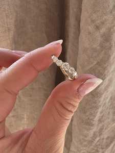 Anillos Apilables Ondulados con Diamantes Cultivados en Laboratorio de 1 Quilate en Forma Redonda, Diseño Curvo, para Propuesta de Matrimonio, Joyería Moderna, Oro Sólido de 14K - Product Image 1