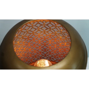 Cylinder <b>Brass</b> <b>Lantern</b> with Geometric Cutout Design for Home Decoration Heat Resistant - Product Image 5