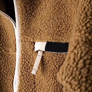 Unisex Reversible Fleece <b>Jacket</b> Stand Collar Full Zip Thick Sherpa Lining Solid Color Casual Autumn Wear Regular Fit - Product Image 4
