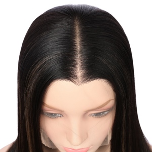Venta Directa de Fábrica: Peluca Frontal de Encaje sin Pegamento, Negra con Reflejos, 100% Cabello Virgen Chino, Transparente para Encaje - Product Image 2
