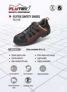 Calzado deportivo Flytex gris y naranja con cordones de seguridad para aplicaciones aeroespaciales - Product Image 5