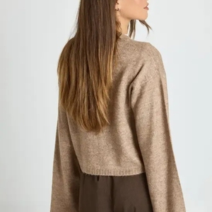 Stock usine Hiver Pull cardigan en laine cachemire pour femme, tricoté à fleurs au crochet, à manches longues - Product Image 3