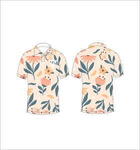 Polo con estampado floral botánico beige para hombre, camisa de golf informal de manga corta para verano - Product Image 6