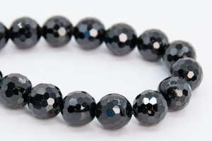 Perles de tourmaline noire, pierres précieuses naturelles authentiques, micro-facettées, rondes, en vrac, 15 pouces, 7,5 pouces, vente en gros - Product Image 2