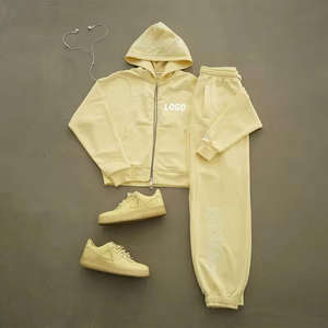 Conjunto de Pantalones y Sudadera con Capucha para Hombre, Estilo Vintage, Lavado Ácido, Transpirable, Ligero, Tallas Grandes, con Cuentas, Impermeable, Informal, 220g, Poliéster Puro - Product Image 3