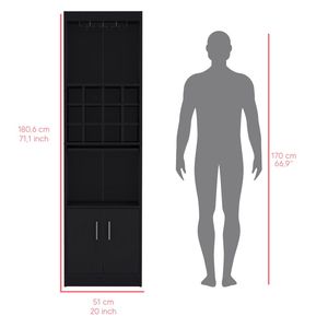 Mobile bar Fulton nero per soggiorno - Product Image 3