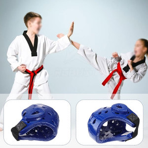 Taekwondo <b>Head</b> Guards Cowhide Leather Comfortable & Eco-Friendly Unisex with Simple Wearing Style for Regular <b>Training</b> - Product Image 5