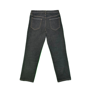 Jean décontracté noir sur mesure pour homme – Collection Printemps-Automne – Coupe droite – Taille mi-haute – Denim tissé – Lavage foncé - Product Image 2
