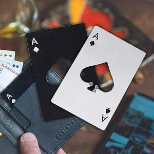 Abridor de Botellas con Diseño de As de Espadas, al por Mayor, de Acero Inoxidable, Delgado, Plateado, Accesorio de Bar - Product Image 4