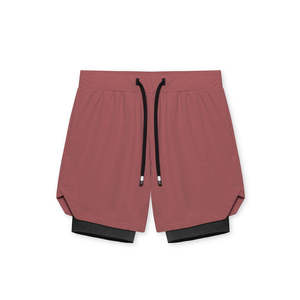 Pantalones Cortos Deportivos 2 en 1 para Hombre, con Logotipo Personalizado OEM, de Secado Rápido, Antiarrugas, con Forro de Compresión, Cintura Elástica, para Entrenamiento al Aire Libre - Product Image 2