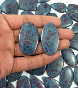 Cabașones de Rubí y Cianita Naturales de Primera Calidad, Piedras Preciosas Sueltas para Joyería, Precios al por Mayor - Product Image 2