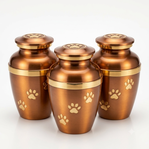 Aluminum Handcrafted Modern Design <b>Large</b> Capacity Customizable Pet Cremation Urn Set Paw Print Keepsake for Dog Cat Ashes - Product Image 3