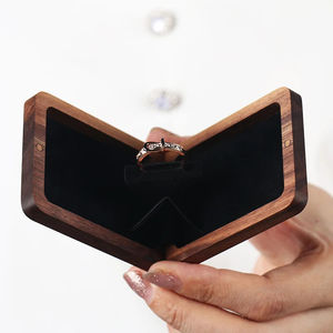 Hot Sale Luxury Wooden Engagement <b>Ring</b> <b>Box</b> with Soft Insert for Wedding <b>Proposal</b> and Jewelry Display Available In Bulk Quantity - Product Image 1