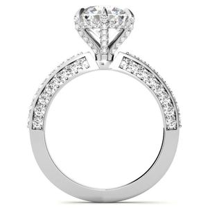 Anillo de Compromiso Solitario de Lujo Certificado de Moissanita en Plata de Ley 925 con Baño de Oro de 14k, Regalo de Boda o Promesa para Ella - Product Image 4