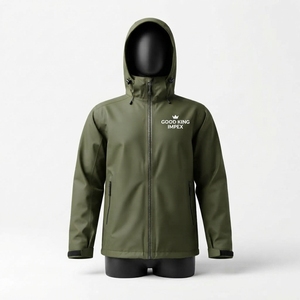 Fashionable Zipper Style <b>Rain</b> <b>Jacket</b> For <b>Men</b> Customize Solid <b>Black</b> Color Breathable Fabric Outdoor Wear <b>Rain</b> <b>Jacket</b> - Product Image 1