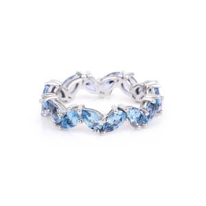 Natural Aquamarine Eternity <b>Ring</b> Minimal Antique Jewelry For Women March Birthstone Stacking Gift Elegant <b>Ring</b> - Product Image 2
