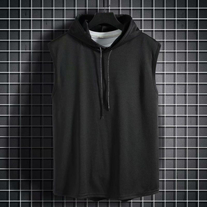 Débardeur de sport pour homme ARTIZ INTERNATIONAL personnalisé en gros, col rond, anti-boulochage, séchage rapide, respirant, polyester/coton côtelé - Product Image 3
