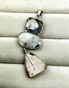 Colgante de Plata de Ley 925 con Ópalo Dendrítico Natural y Piedras Múltiples Engastadas, Hecho a Mano, para Mujer, Venta al por Mayor - Product Image 5