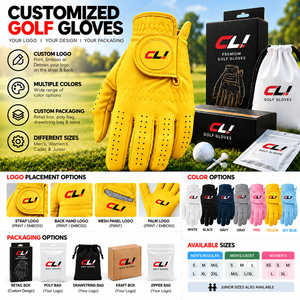 Golf <b>Gloves</b> Cabretta <b>Leather</b> <b>Black</b> Premium Breathable Anti Slip Custom Logo OEM Packaging Left Hand Men Canleo Sports Outdoor - Product Image 4