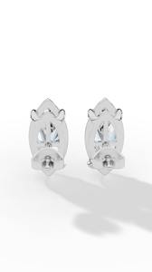 Boucles d'oreilles clous solitaires en diamant de laboratoire taille marquise majestueuse, or 18 carats, bijoux fins de luxe, fournisseur en gros - Product Image 4
