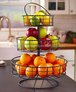 <b>Large</b> handcrafted twisted wire metal fruit <b>basket</b> with elegant scroll design perfect for upscale home and kitchen decor - Product Image 3