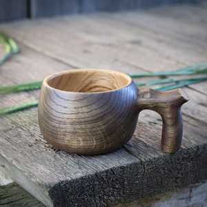 Premium Wooden Mug Eco-Friendly Reusable <b>Cup</b> Traditional Handcrafted Wooden Tea <b>Cup</b> Wooden Coffee <b>Cup</b> Round Minimalist Design - Product Image 6