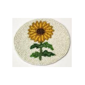 Unique Embroidery <b>Beaded</b> Fabric <b>Coaster</b> Classic Style Custom Diameter Custom Thickness Eco-Friendly High Durable Home Hotel - Product Image 1