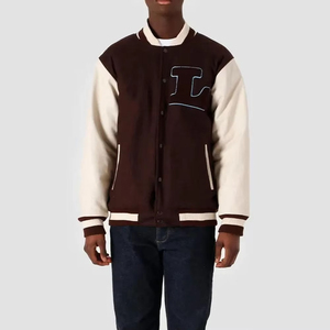 เสื้อแจ็คเก็ตเบสบอลแบบ Letterman คุณภาพสูงจากผู้ผลิต ออกแบบเองได้ตามต้องการ ขนาดตามสั่งสำหรับผู้ชาย เหมาะสำหรับทีมกีฬา - Product Image 1