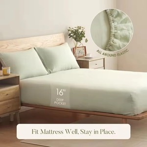 Vente flash : Ensemble de draps 100% lin, couleur unie, 4 pièces, comprenant 1 drap plat, 1 drap-housse, 2 taies d'oreiller - Product Image 3