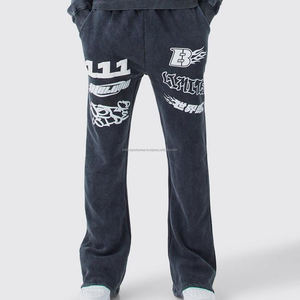 Chándal para correr de marca personalizado para hombre, pantalones de chándal holgados con capucha, pantalones de chándal acampanados y conjuntos de Sudadera con capucha para hombre - Product Image 4