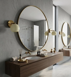 Mid Century Modern Brass Wall Lamp Cream Glass Shade LED Sconce Dimmable Round Mounted <b>Light</b> for Home Decoration - Product Image 4