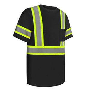 เสื้อยืดนิรภัยสะท้อนแสงสีเหลืองนีออน ANSI Class 2 แขนสั้น สำหรับงานก่อสร้าง ไซส์ XXL - Product Image 5