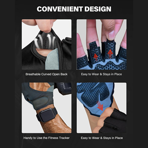 Gants de fitness demi-doigts haute performance pour la musculation et les sports de plein air avec sangle de poignet réglable et paume rembourrée - Product Image 5