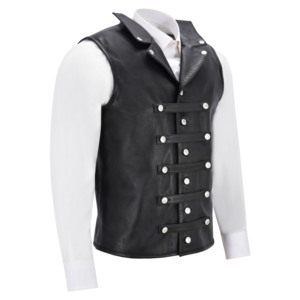 Chaleco de Cuero Napa Genuino Hecho a Mano con Tachuelas para Hombre, Estilo Gótico Biker, Venta al por Mayor, Fabricante de Marca Privada - Product Image 3