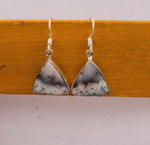 Natural Dendritic <b>Opal</b> <b>Earrings</b> 925 Sterling Silver Handmade Shalin Gemstone Drop <b>Earrings</b> Wholesale Unique Dendrite Jewelry - Product Image 5