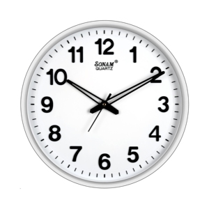 Sonam Quartz 10.5-Inch Office <b>Wall</b> <b>Clock</b> Brown Finish Minimalist Design <b>Oversized</b> Analog Display Easy-to-Read Arabic Numerals - Product Image 3