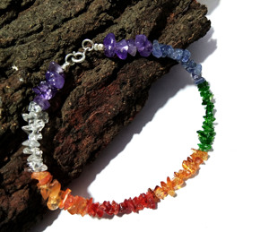 925 Sterling Silver 7 Chakra <b>Bracelet</b>, Natural Gemstone <b>Healing</b> Crystal, Yoga Energy <b>Bracelet</b> Adjustable <b>Bracelets</b> - Product Image 5