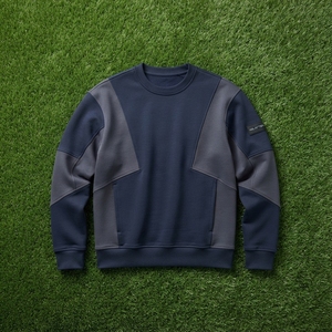 Sudadera de cuello redondo con bloques de color para hombre, estilo casual urbano, jersey de manga larga de forro polar, venta al por mayor personalizada - Product Image 6